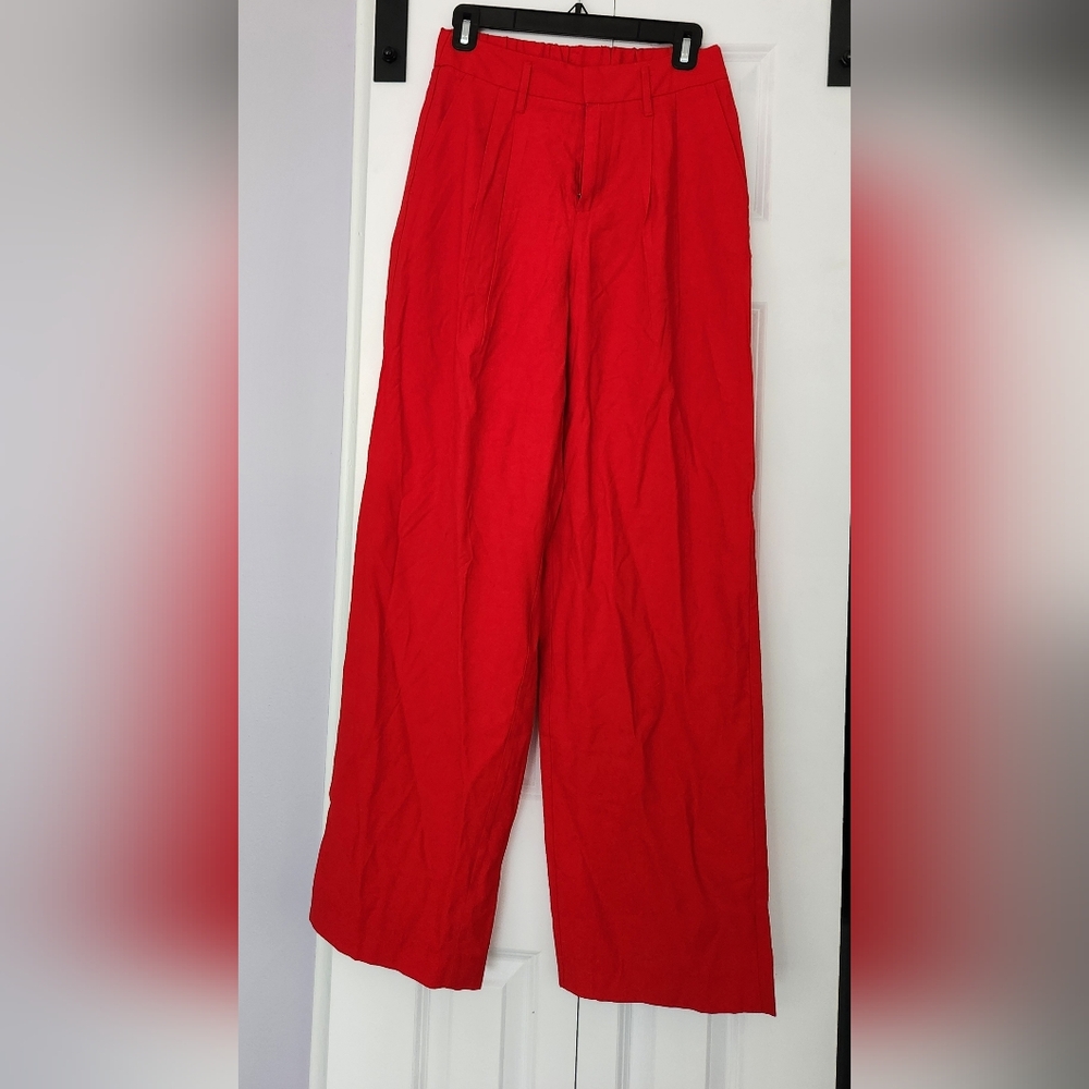 Women's Red Wide-Leg Pants